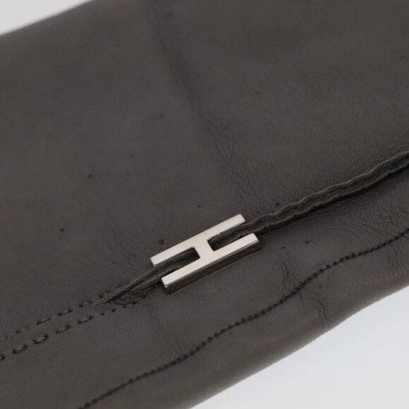 HERMES Gloves Leather Gray Auth bs19011 - Picture 8 of 16